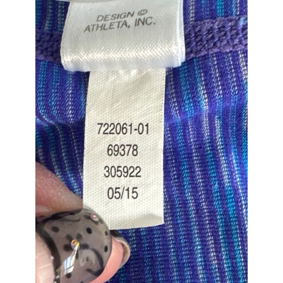 Athleta Energy Chaturanga Capri Purple Blue Space Dye Leggings Size M - Picture 7 of 10